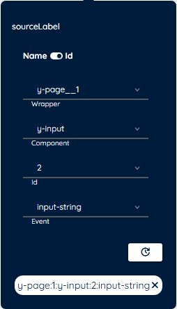 SourceLink picker inside the toolbar
